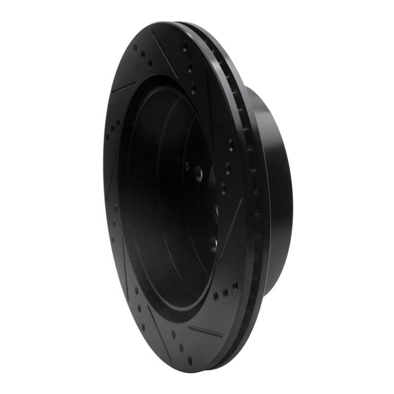 Chevrolet Equinox Brake Rotor (1) - Rear Left - R1 Concepts - Drilled & Slotted - Black - `10-`17